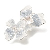 Brass Clear Cubic Zirconia & Glass Flower Connector Charms KK-K388-63S-2