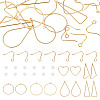 DIY Heart Triangle Teardrop Brass Dangle Earring Making Kits DIY-TA0012-94-2