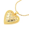 Brass Micro Pave Clear Cubic Zirconia Pendant Necklaces NJEW-M220-01C-G-1