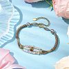 Glass & ABS Plastic Imitation Pearl Link Bracelets BJEW-JB10425-2
