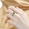 Brass Micro Pave Cubic Zirconia Finger Rings for Women FS-WG14AB5-03-4
