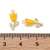 Brass Micro Pave Clear Cubic Zirconia and Enamel Charms KK-A300-22G-03-3