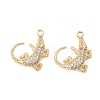 Brass Micro Pave Cubic Zirconia Pendants KK-K351-66G-1