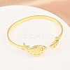 Marine Organism Brass Cuff Bangles for Women BJEW-D368-03A-G-2