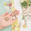 9Pcs Alloy Enamel Pendants Keychains HJEW-NB0001-52-4