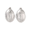 Non-Tarnish Oval 304 Stainless Steel Stud Earrings for Women EJEW-L272-011P-1
