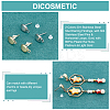 DICOSMETIC 40Pcs 2 Colors 201 Stainless Steel Stud Earring Findings STAS-DC0011-35-4