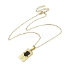 304 Stainless Steel Black Enamel Rectangle with Constellation Pendant Necklaces LS-NJEW-I128-01E-3