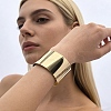 Women's 304 Stainless Steel Cuff Bangles BJEW-C152-01G-1