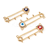 3Pcs 3 Colors Rack Plating Brass Micro Pave Cubic Zirconia Brooch Finding KK-TA0001-32-2