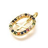 Brass Micro Pave Cubic Zirconia Pendants ZIRC-P123-01G-X02-2