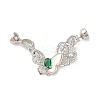 Brass Micro Pave Clear Cubic Zirconia Fold Over Clasps KK-A227-12P-1