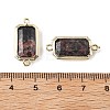 Natural Rhodonite Faceted Rectangle Connector Charms G-H323-04G-01-3