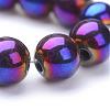 Non-magnetic Synthetic Hematite Beads Strands G-S096-8mm-6-2