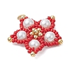 Glass Seed Beaded Star Pendants PALLOY-MZ00524-4