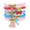 Polymer Clay Heishi Surfer Stretch Bracelet BJEW-JB09702-3
