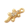 Brass Micro Pave Cubic Zirconia Charms KK-C117-10G-2