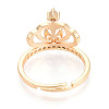 Crown Brass Micro Pave Clear Cubic Zirconia Adjustable Ring Settings KK-T076-29G-3