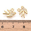 Brass Micro Pave Clear Cubic Zirconia Pendants KK-T078-07G-01-3