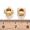Brass Micro Pave Cubic Zirconia Rondelle European Beads KK-N275-01G-3