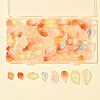 120Pcs 8 Styles Autumn Theme Two-Tone Transparent Glass Charms GLAA-FS0002-56-7