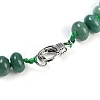 Natural Green Aventurine Rondelle Graduated Beaded Necklaces for Women Men NJEW-K388-02R-3