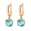 Flat Round Brass Pave Cubic Zirconia Hoop Earrings for Women EJEW-G428-22G-4
