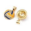 Brass Enamel Cubic Zirconia Pendants KK-L251-34G-2