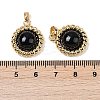 Brass with Glass and Imitation Agate Pendants KK-Q030-26G-3