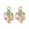 Brass Micro Pave Cubic Zirconia Charms KK-F872-19G-1