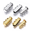 8 Sets 2 Colors 3-Strands Brass Magnetic Slide Lock Clasps KK-FS0001-60-2