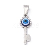 304 Stainless Steel Resin Pendants STAS-A062-14P-2