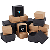 48Pcs 2 Styles Square Kraft Paper Cardboard Jewelry Ring Boxes CBOX-PH0002-24-1