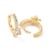 Brass Micro Pave Clear Cubic Zirconia Hoop Earring Findings ZIRC-F133-11G-2
