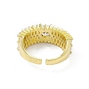 Clear Cubic Zirconia Flat Round Open Cuff Ring RJEW-I091-16G-3