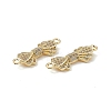 Brass Micro Pave Clear Cubic Zirconia Connector Charms KK-E068-VB394-3