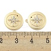 Brass Micro Pave Clear Cubic Zirconia Charms KK-S386-21G-3