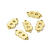 Rack Plating Brass Letter Connector Charms KK-C007-38G-B-1