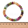 Dyed Natural White Jade Rainbow Rondelle Beaded Stretch Bracelets for Women GG-CBA3F02-04-5