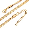 304 Stainless Steel Twisted Snake Chain Necklaces X-NJEW-Q013-08G-2