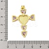 Rack Plating Brass Micro Pave Cubic Zirconia Heart Shape Virgin Mary Cross Pendant KK-S380-44D-G-3