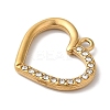 PVD Vacuum Plating 304 Stainless Steel Rhinestone Pendants STAS-L081-003G-2