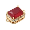 Rack Plating Brass Micro Pave Clear Cubic Zirconia Rectangle Connector Charms KK-A234-028G-03-2