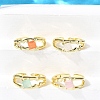 Square Brass Cat Eye Cuff Rings RJEW-G344-01G-1