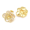 Brass Micro Pave Cubic Zirconia Stud Earring Findings CU-CBAA5EE-04G-02-2