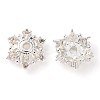 Brass Micro Pave Clear Cubic Zirconia Bead Caps KK-K378-47B-S-1