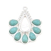 Bohemian Style 304 Stainless Steel with Dyed Synthetic Turquoise Pendants LS-STAS-G381-01S-1