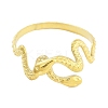 Real 18K Gold Plated 304 Stainless Steel Open Cuff Rings for Women LS-RJEW-B061-01G-04-2