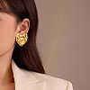 304 Stainless Steel Fold Heart Stud Earrings EJEW-Z096-04G-1