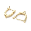 Brass Micro Pave Clear Cubic Zirconia Hoop Earring Findings KK-Z143-06G-2